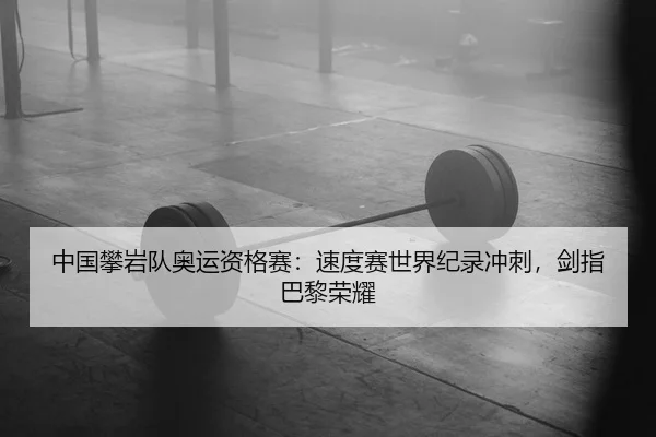 中国攀岩队奥运资格赛：速度赛世界纪录冲刺，剑指巴黎荣耀